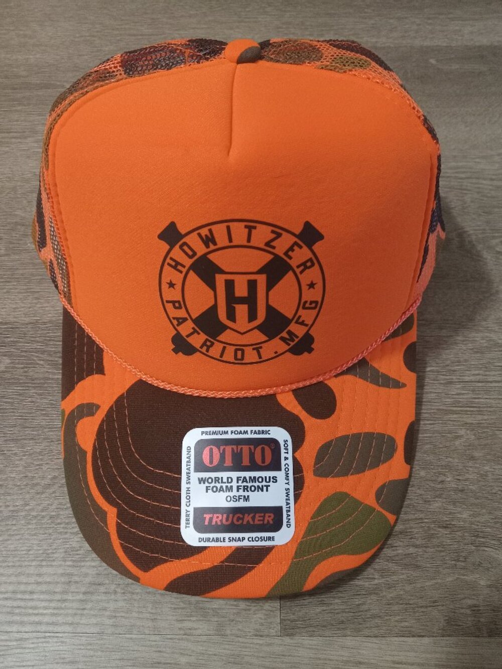 New Howitzer Otto Hat Cap Camo Trucker Mesh Terry Cloth Sweatband Premium Foam